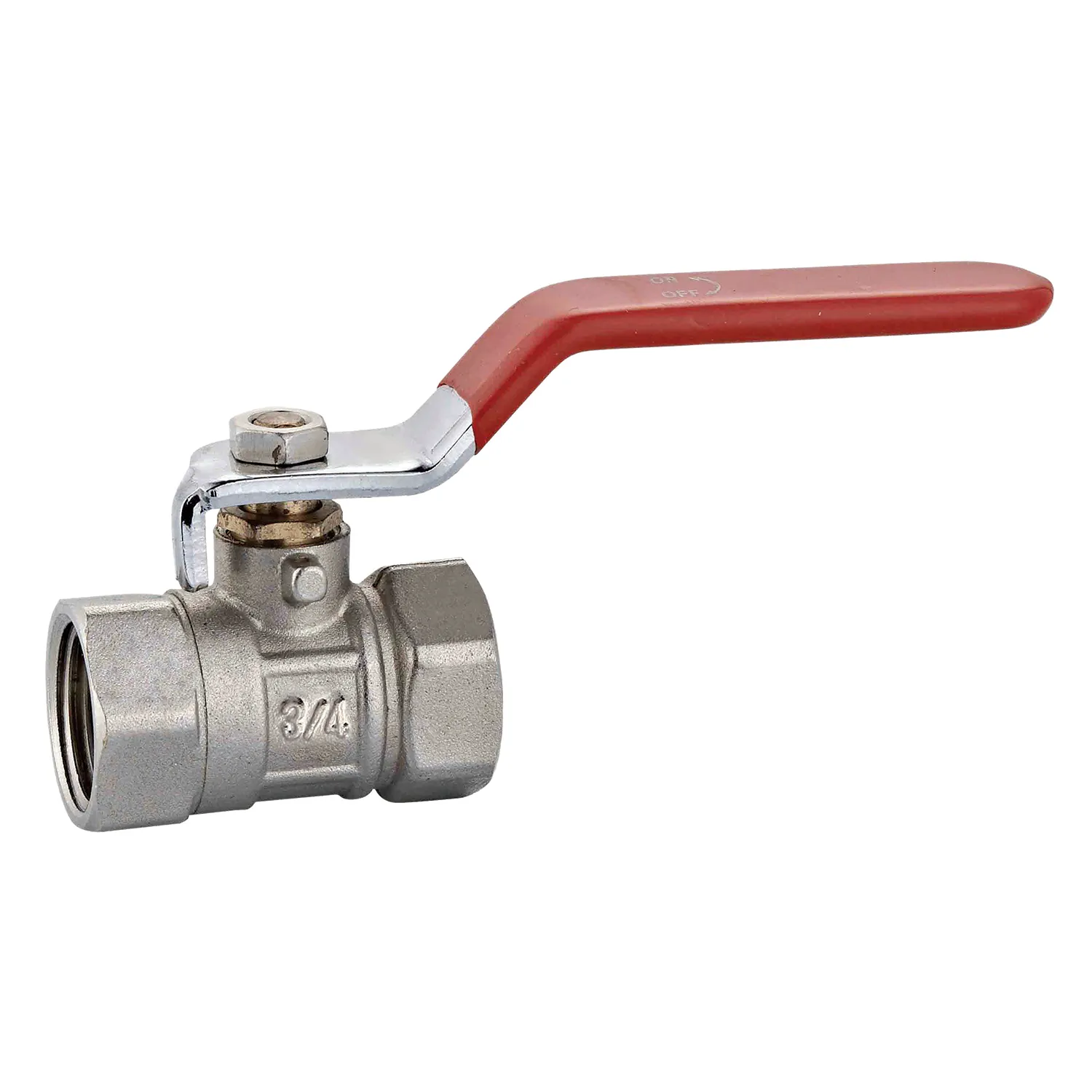 LLAVE DE PASO ESFÉRICA GALV. 3/4”  NIKELADA